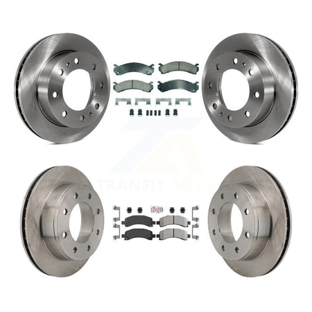 Front Ceramic Rear Semi-Metallic Pad Disc Brake Rotors Kit For Chevrolet Express 2500 GMC K8A-107348