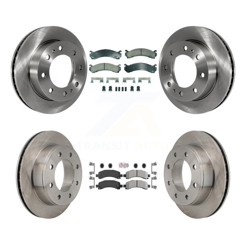 Front Ceramic Rear Semi-Metallic Pad Disc Brake Rotors Kit For Chevrolet Express 2500 GMC K8A-107348