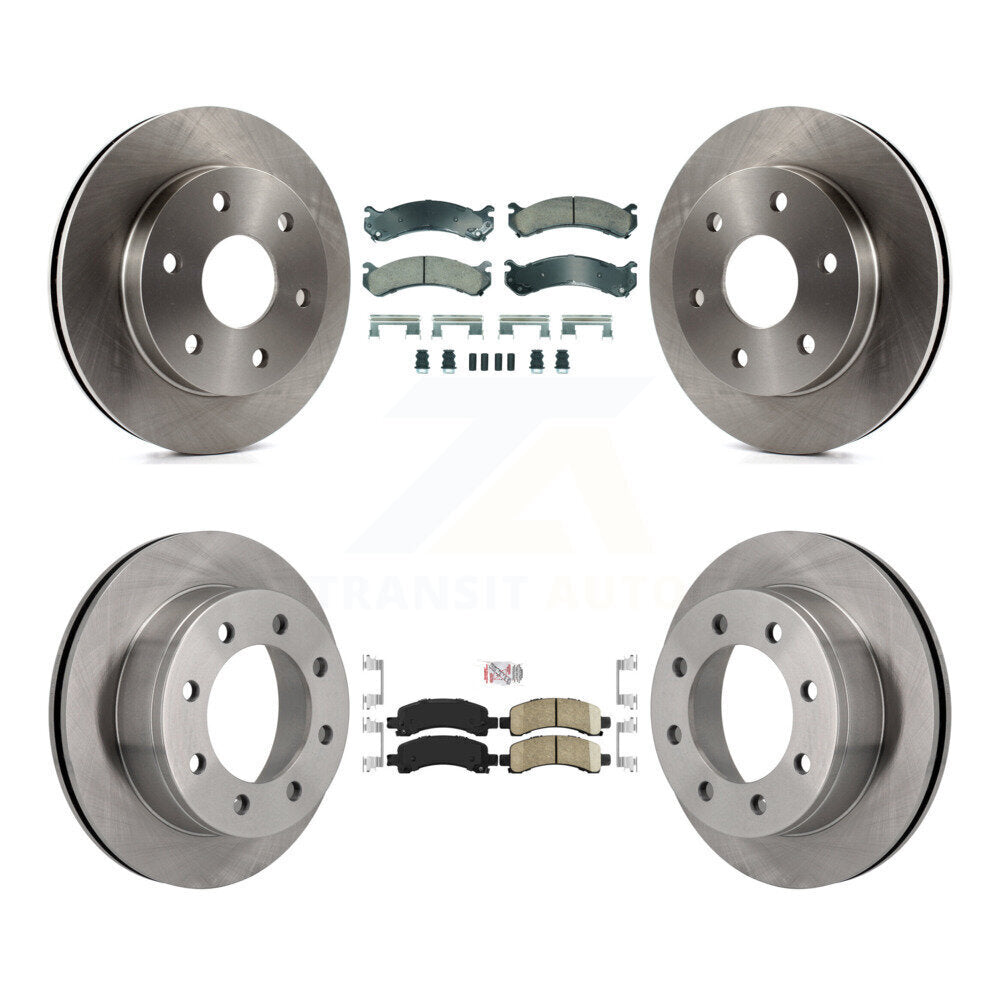 Front Rear Ceramic Pad And Disc Brake Rotor Kit For 2006 GMC Savana 2500 With 7300 Lb GVW K8A-107351
