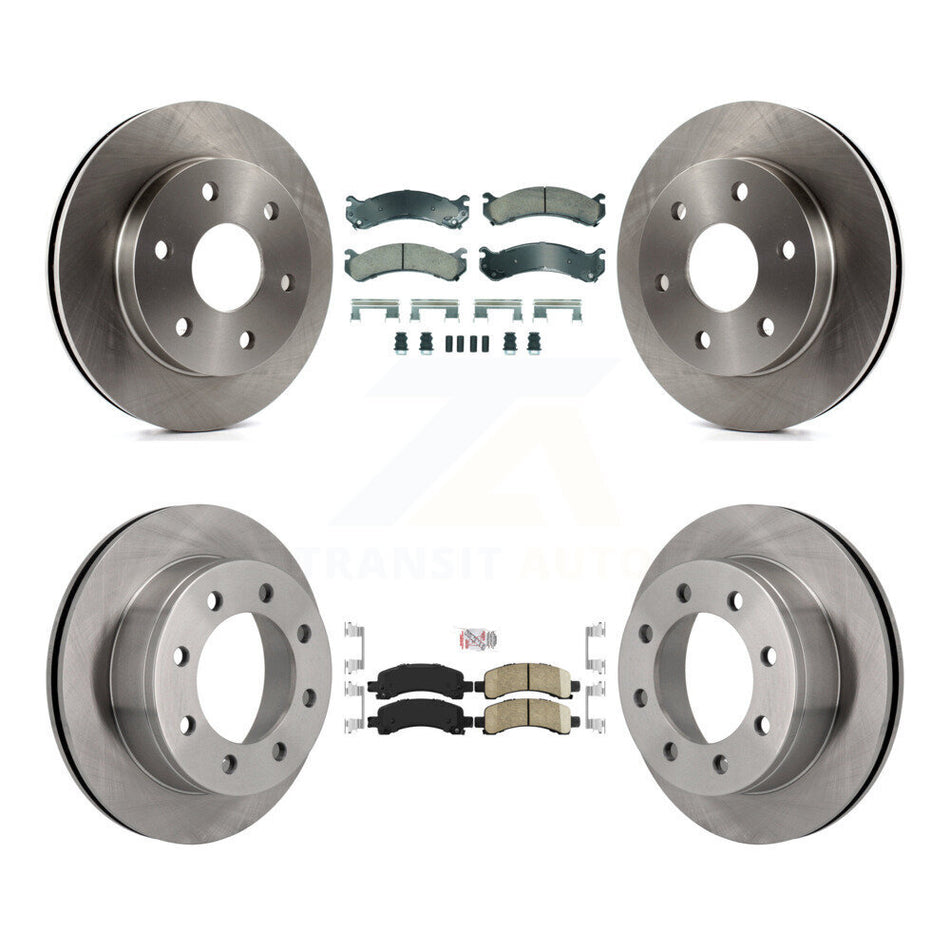Front Rear Ceramic Pad And Disc Brake Rotor Kit For 2006 GMC Savana 2500 With 7300 Lb GVW K8A-107351