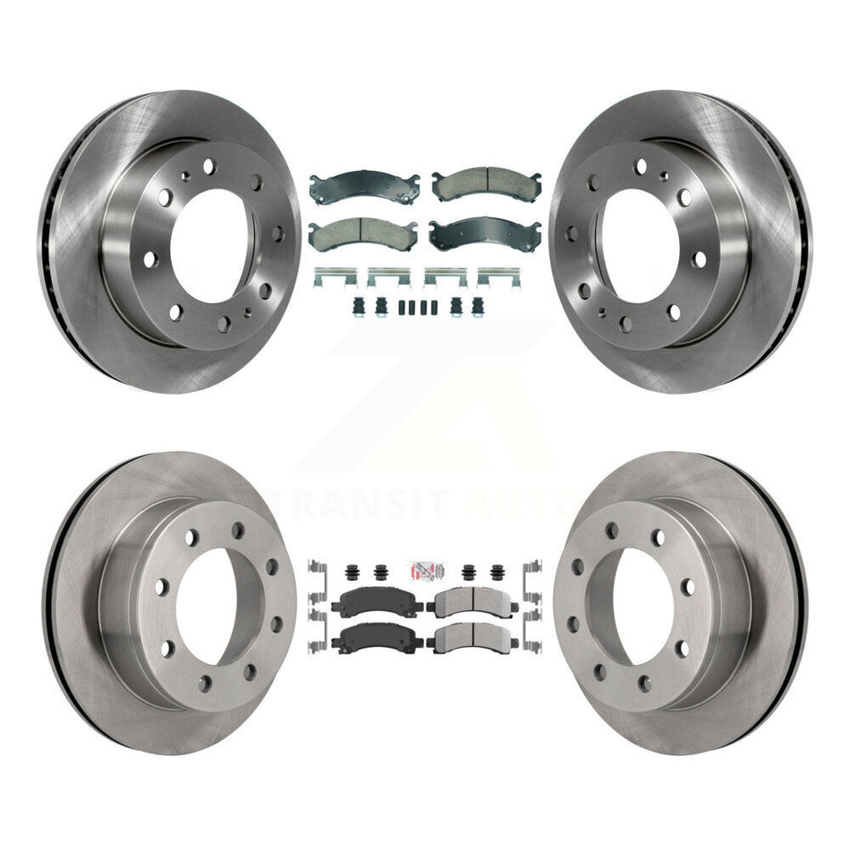 Front Ceramic Rear Semi-Metallic Pad & Disc Brake Rotor Kit For GMC Savana 2500 Chevrolet K8A-107354