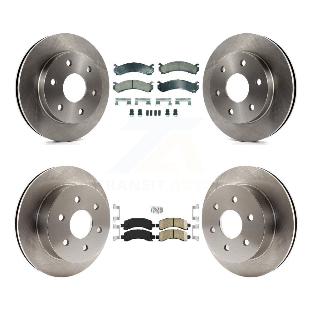Front Rear Ceramic Pad & Disc Brake Rotors Kit For 2006 Chevrolet Express 2500 GMC Savana K8A-107355