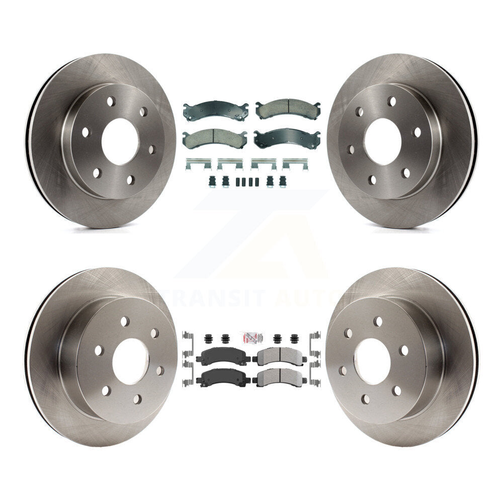 Front Ceramic Rear Semi-Metallic Pad Brake Rotors Kit For 2006 Chevrolet Express 2500 GMC K8A-107356