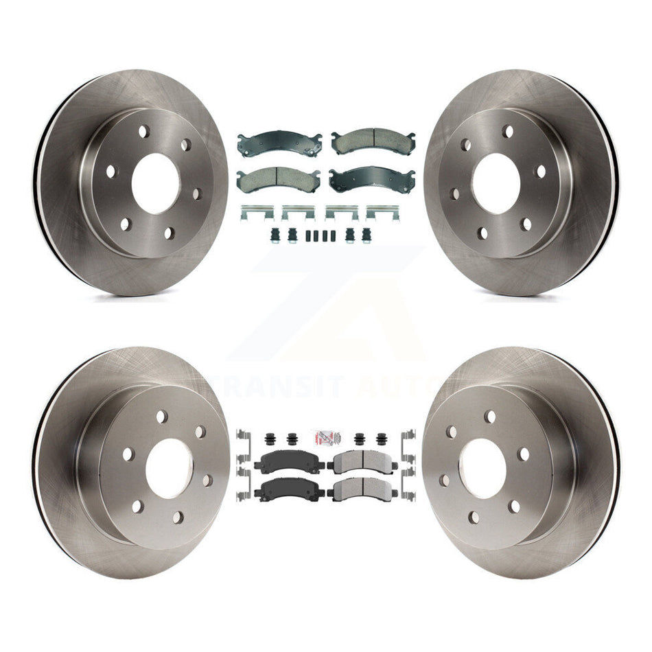 Front Ceramic Rear Semi-Metallic Pad Brake Rotors Kit For 2006 Chevrolet Express 2500 GMC K8A-107356