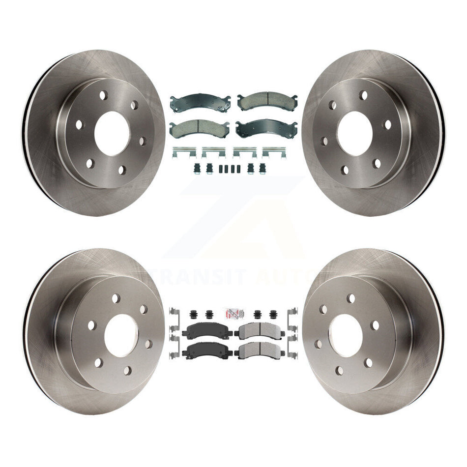Front Ceramic Rear Semi-Metallic Pad Brake Rotors Kit For 2006 Chevrolet Express 2500 GMC K8A-107356