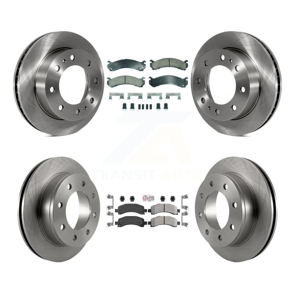 Front Ceramic Rear Semi-Metallic Pad & Disc Brake Rotor Kit For GMC Savana 2500 Chevrolet K8A-107358