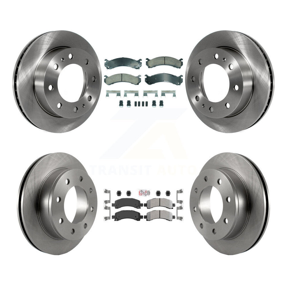 Front Ceramic Rear Semi-Metallic Pad & Disc Brake Rotor Kit For GMC Savana 2500 Chevrolet K8A-107358