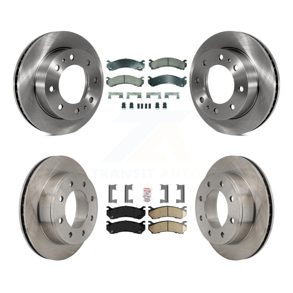 Front Rear Ceramic Pad Brake Rotors Kit For Chevrolet GMC Sierra 2500 HD Silverado Hummer K8A-107359