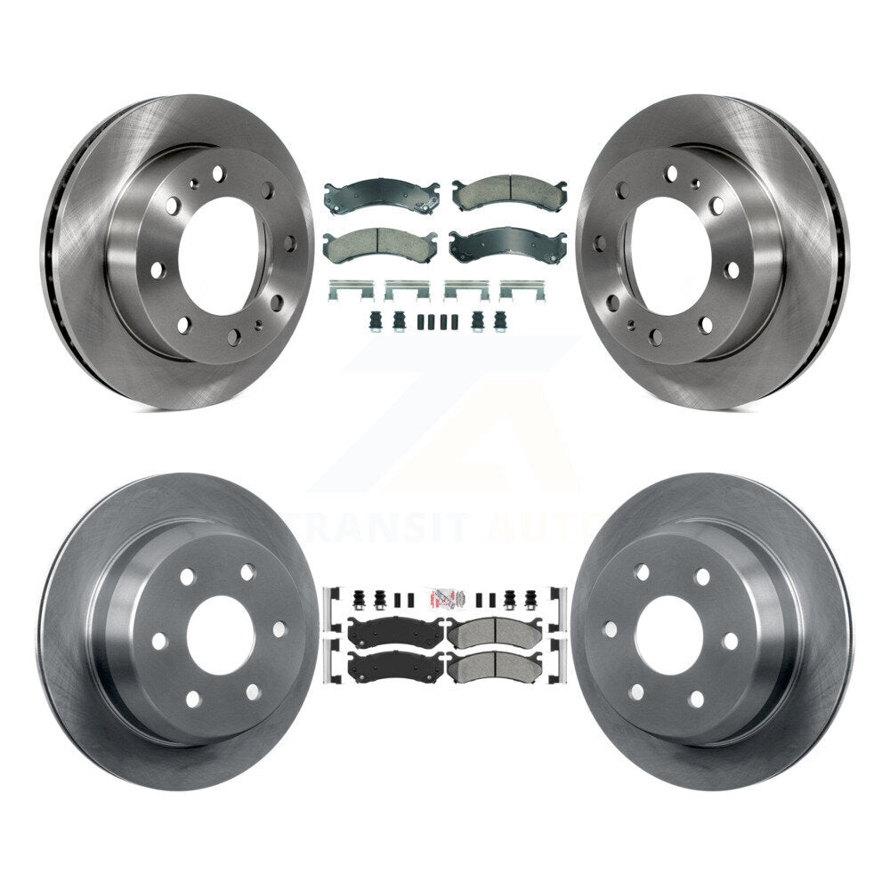 Front Ceramic Rear Semi-Metallic Pad Brake Rotors Kit For Chevrolet Silverado 2500 HD GMC K8A-107362
