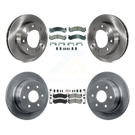 Front Ceramic Rear Semi-Metallic Pad Brake Rotors Kit For Chevrolet Silverado 2500 HD GMC K8A-107362