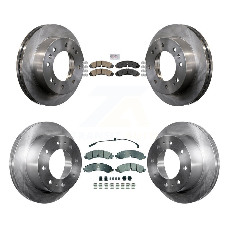 Front Ceramic Rear Semi-Metallic Pad And Brake Rotor Kit For GMC Chevrolet Sierra 2500 HD K8A-107388