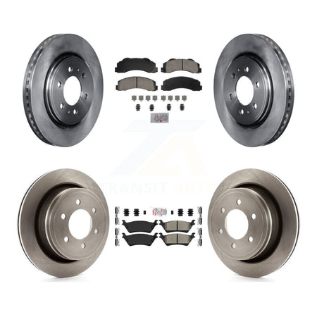 Front Ceramic Rear Semi-Metallic Pads And Disc Brake Rotors Kit For Ford F-150 K8A-107393
