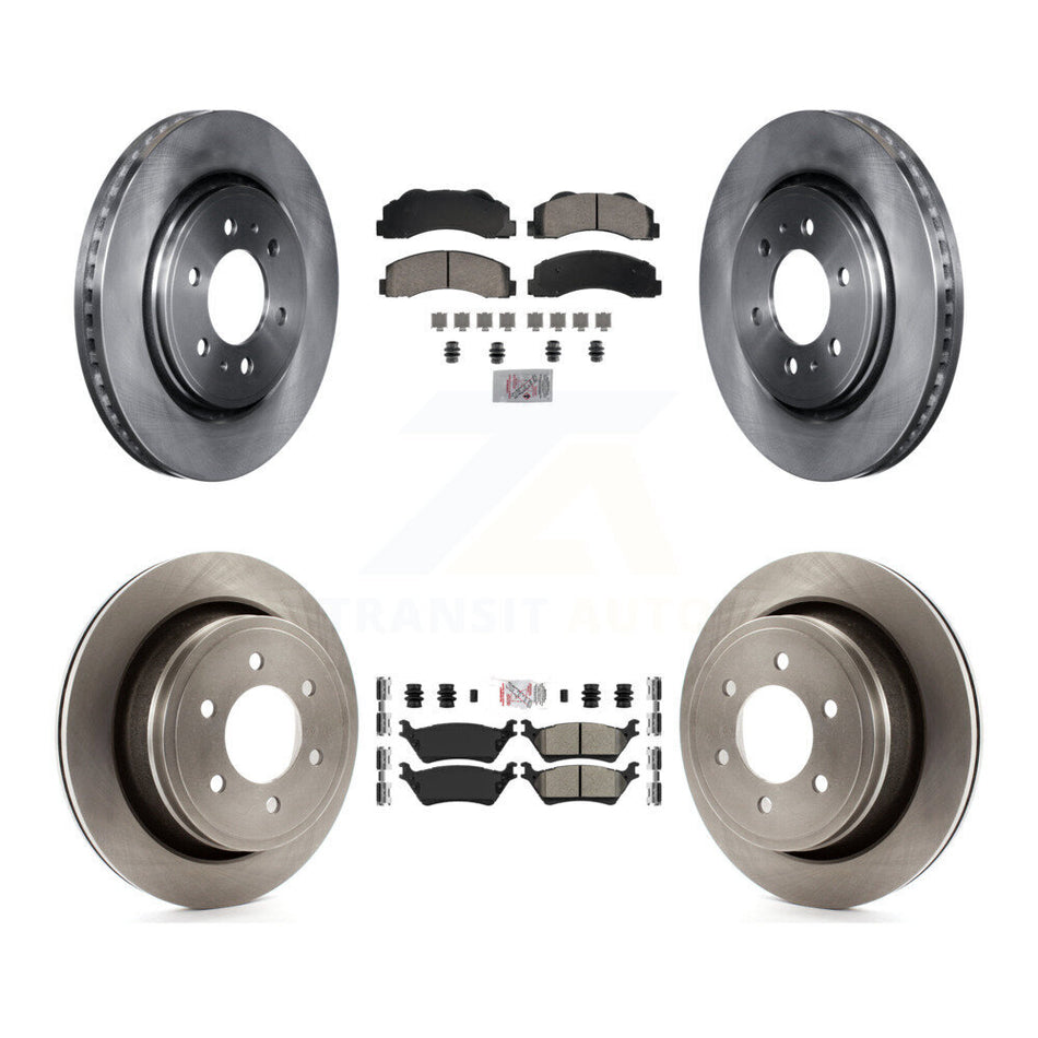 Front Ceramic Rear Semi-Metallic Pads And Disc Brake Rotors Kit For Ford F-150 K8A-107393