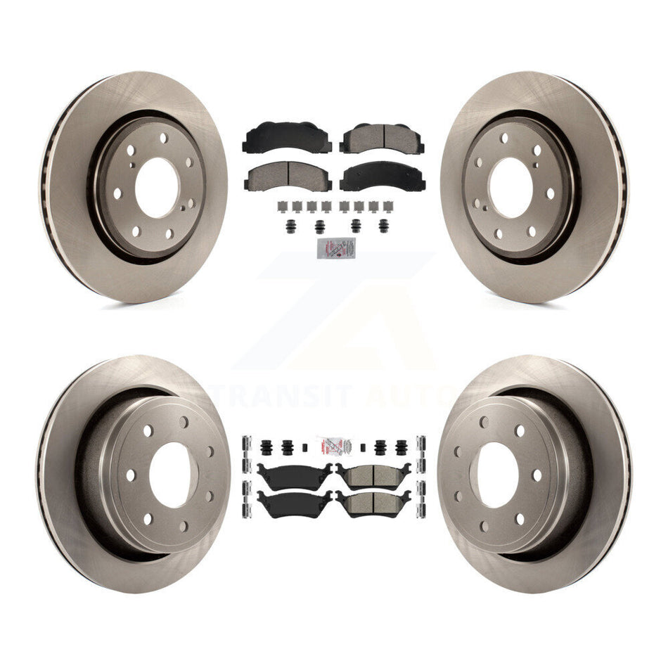 Front Ceramic Rear Semi-Metallic Pad And Brake Rotor Kit For Ford F-150 With 7 Lug Wheels K8A-107396