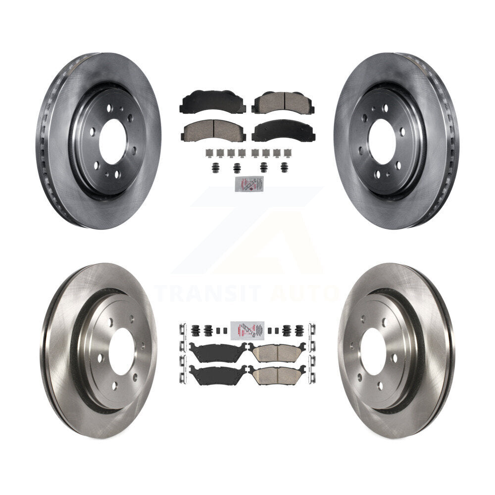 Front Rear Ceramic Pad & Brake Rotor Kit For 15-17 Ford F-150 With Electric Parking K8A-107397