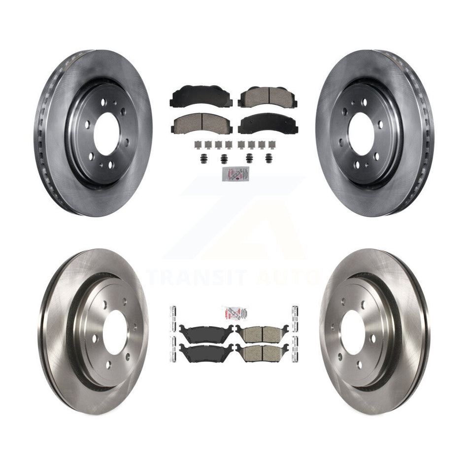Front Rear Ceramic Pad & Brake Rotor Kit For 15-17 Ford F-150 With Electric Parking K8A-107398