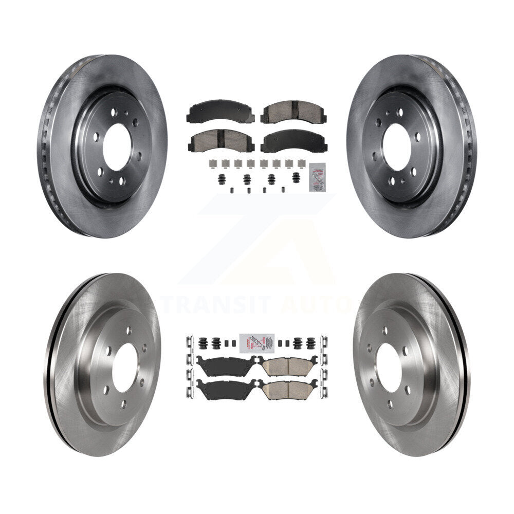 Front Rear Ceramic Pad & Disc Brake Rotor Kit For Ford F-150 Expedition Lincoln Navigator K8A-107399