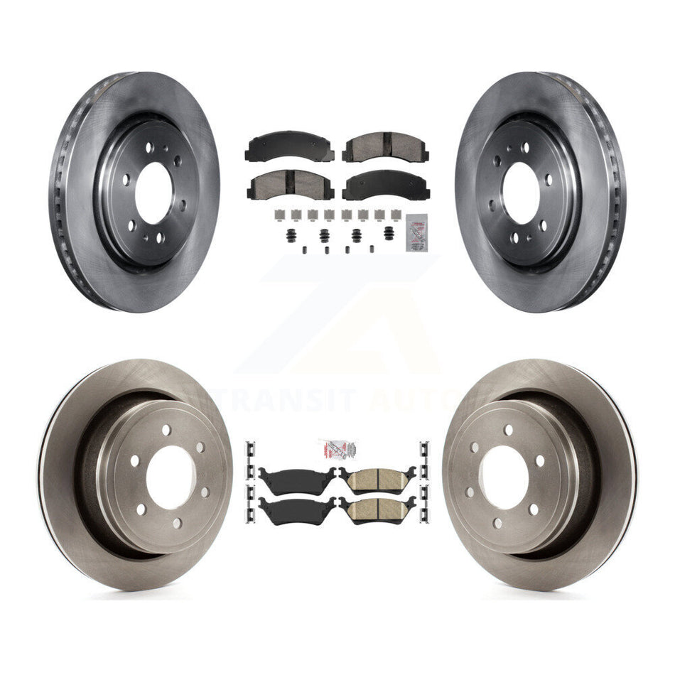 Front Rear Ceramic Pad Brake Rotor Kit For 2018-2020 Ford F-150 With Manual Parking K8A-107403
