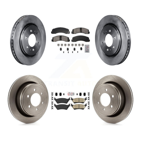 Front Rear Ceramic Pad Brake Rotor Kit For 2018-2020 Ford F-150 With Manual Parking K8A-107404