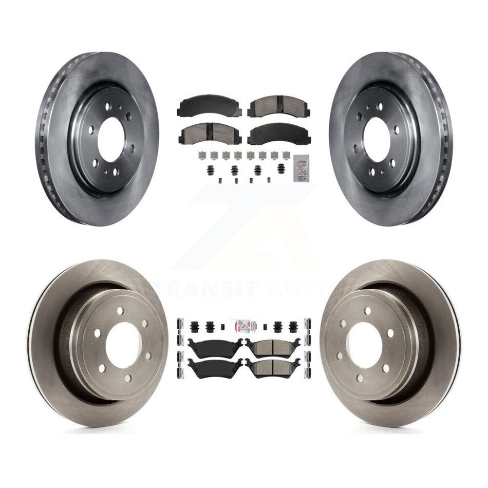 Front Ceramic Rear Semi-Metallic Pads And Disc Brake Rotors Kit For Ford F-150 K8A-107405