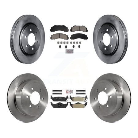 Front Ceramic Rear Semi-Metallic Pad And Brake Rotor Kit For Ford F-150 With 6 Lug Wheels K8A-107406