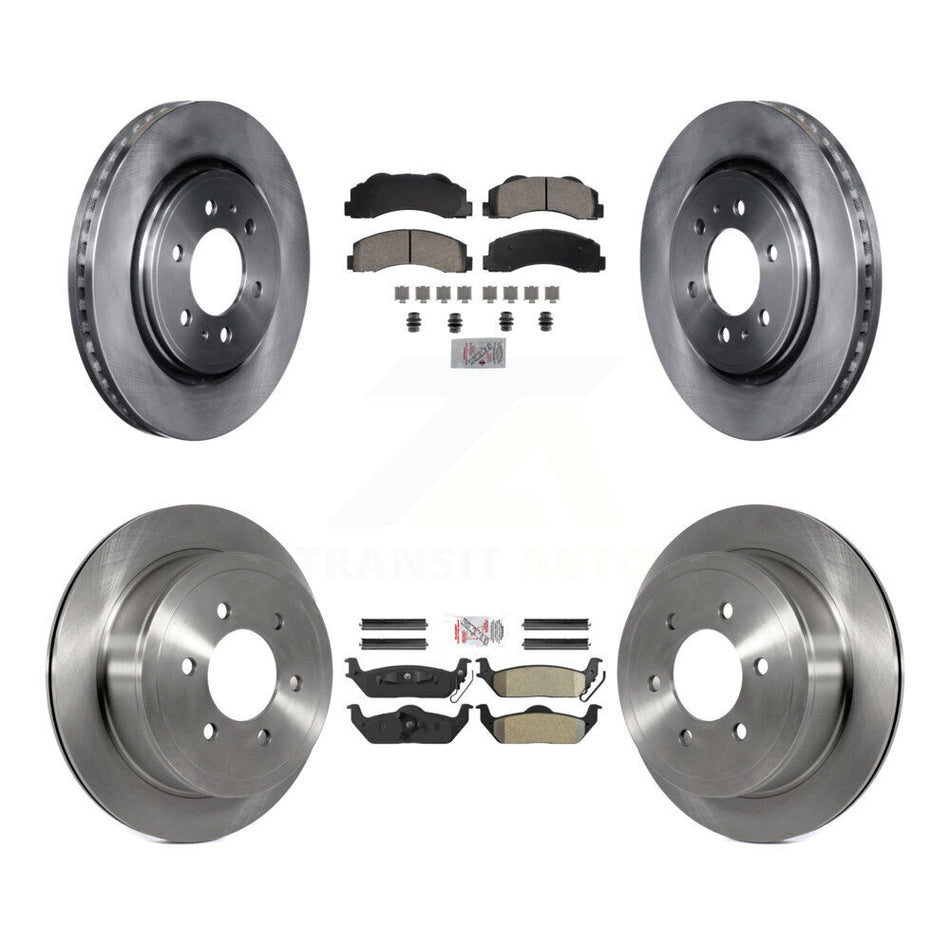 Front Ceramic Rear Semi-Metallic Pad And Brake Rotor Kit For Ford F-150 With 6 Lug Wheels K8A-107406
