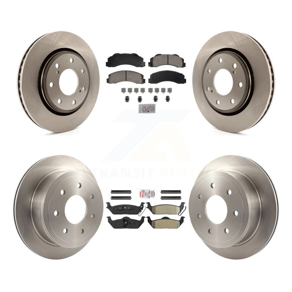 Front Ceramic Rear Semi-Metallic Pad And Brake Rotor Kit For Ford F-150 With 7 Lug Wheels K8A-107408
