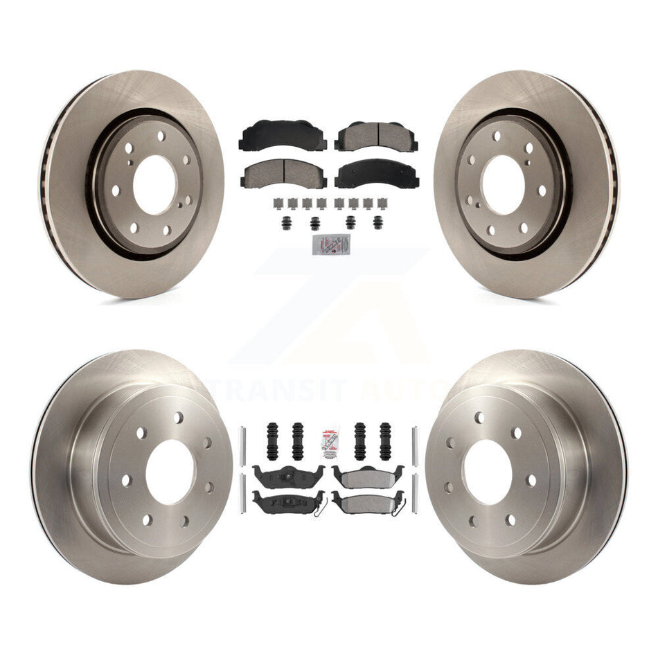 Front Ceramic Rear Semi-Metallic Pad And Brake Rotor Kit For Ford F-150 With 7 Lug Wheels K8A-107409