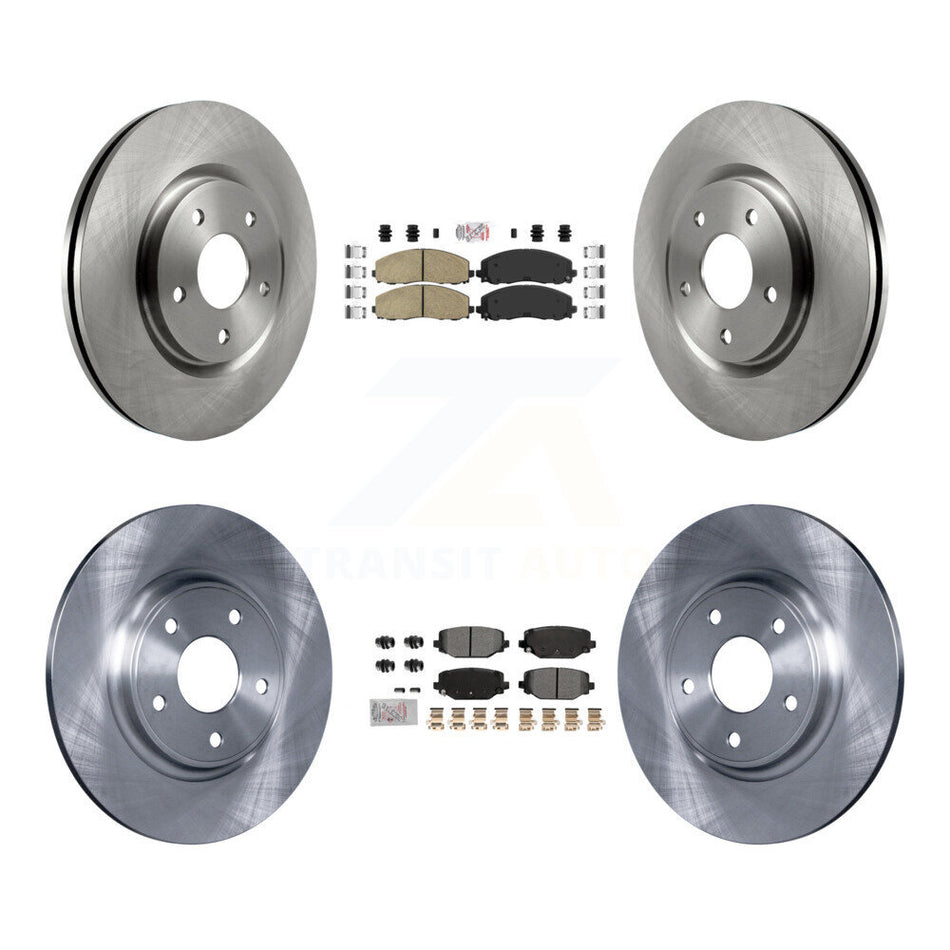 Front Ceramic Rear Semi-Metallic Pad Brake Rotor Kit For Dodge Grand Caravan Journey Town K8A-107410