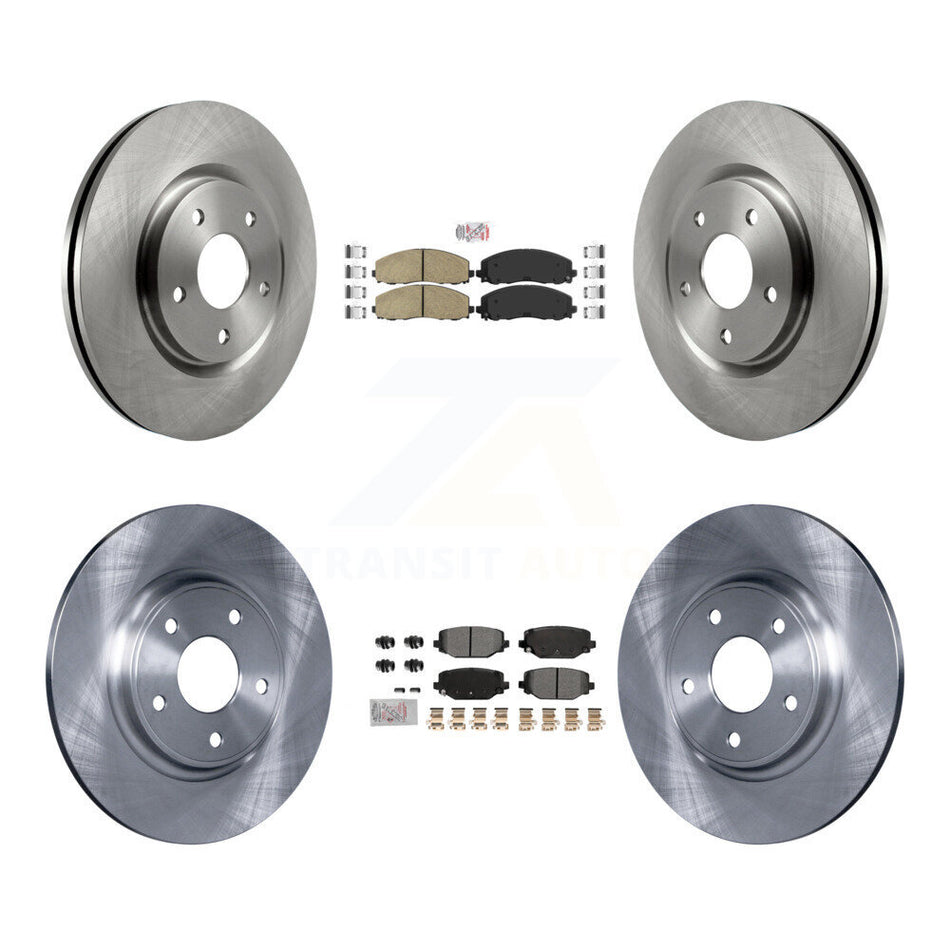 Front Ceramic Rear Semi-Metallic Pad Brake Rotor Kit For Dodge Grand Caravan Journey Town K8A-107411