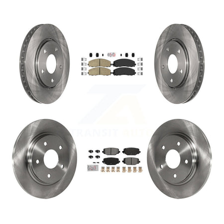 Front Ceramic Rear Semi-Metallic Pads And Disc Brake Rotors Kit For Dodge Grand Caravan K8A-107415