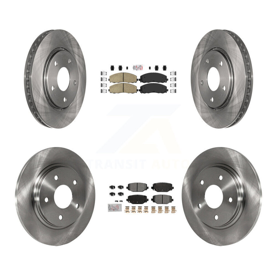 Front Ceramic Rear Semi-Metallic Pads And Disc Brake Rotors Kit For Dodge Grand Caravan K8A-107415