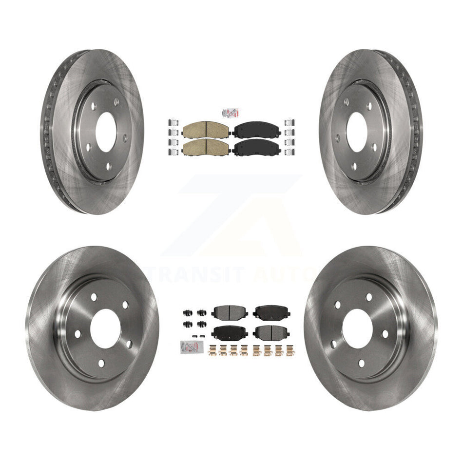 Front Ceramic Rear Semi-Metallic Pads And Disc Brake Rotors Kit For Dodge Grand Caravan K8A-107416
