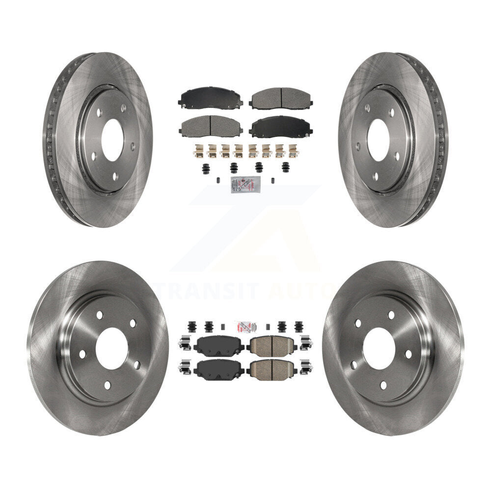 Front Semi-Metallic Rear Ceramic Pads And Disc Brake Rotors Kit For Dodge Grand Caravan K8A-107418