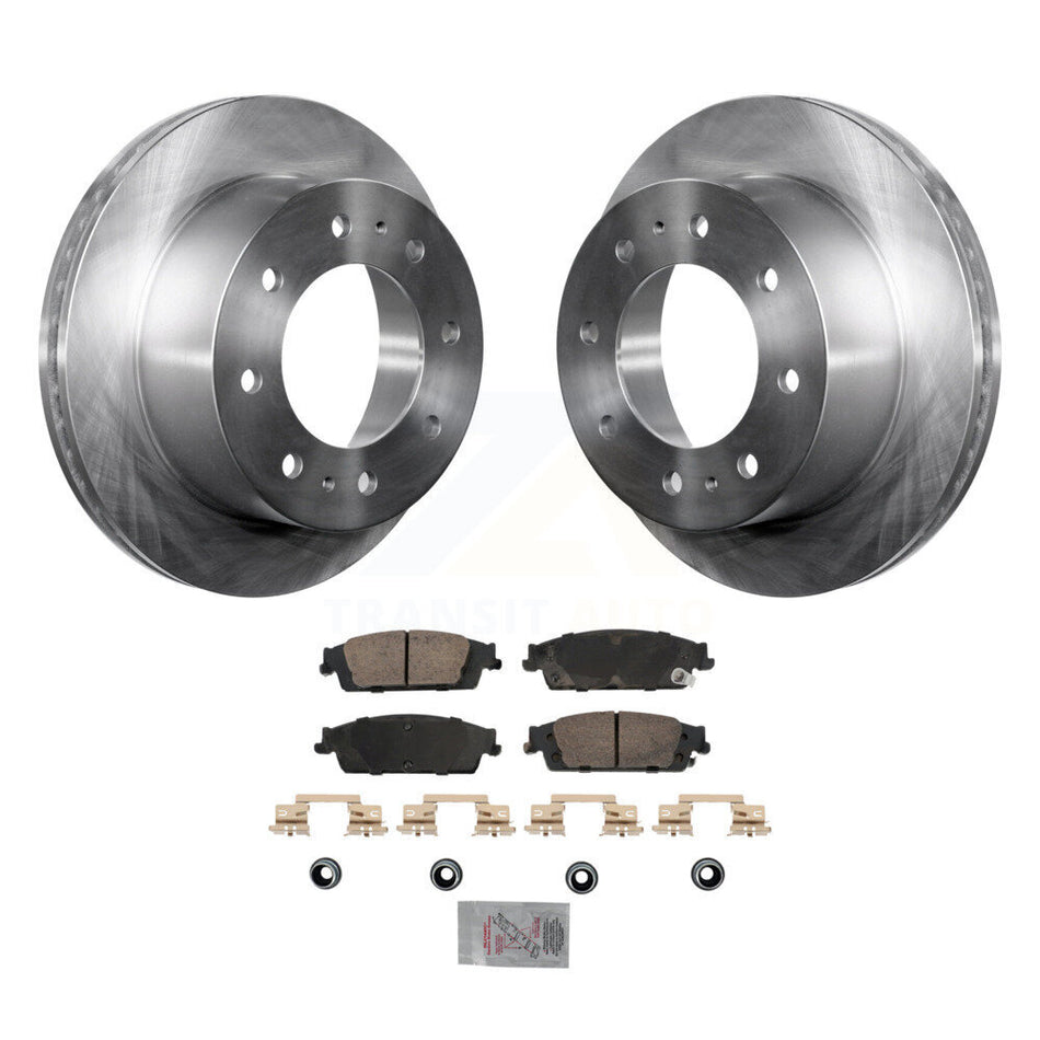 Rear Disc Brake Rotors Ceramic Pad Kit For 2017-2019 Chevrolet Suburban With 8 Lug Wheels K8A-107453
