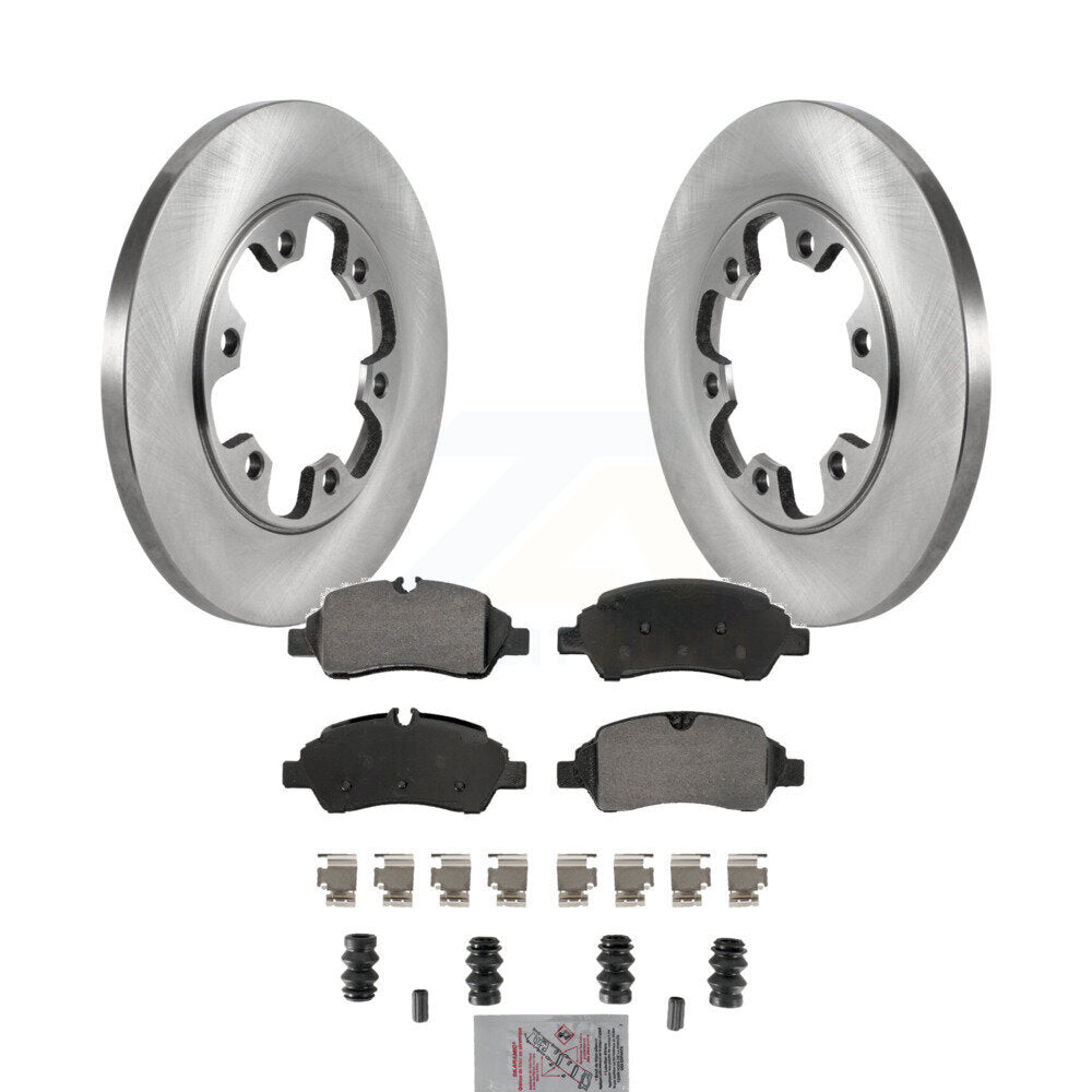 Rear Brake Rotors & Semi-Metallic Pad Kit For 15-19 Ford Transit-350 HD With 6 Lug Wheels K8A-107465