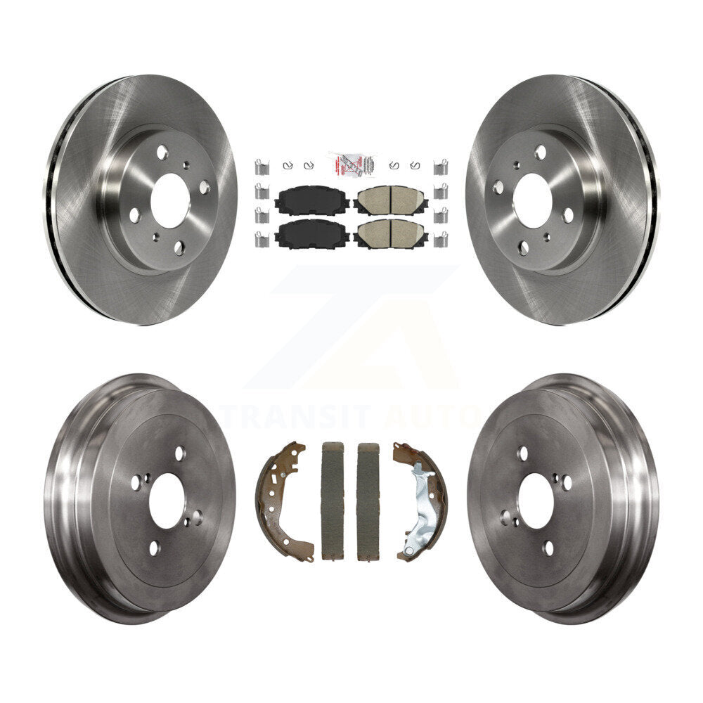 Front Rear Disc Brake Rotors Ceramic Pads And Drum Kit For Toyota Yaris K8A-107493