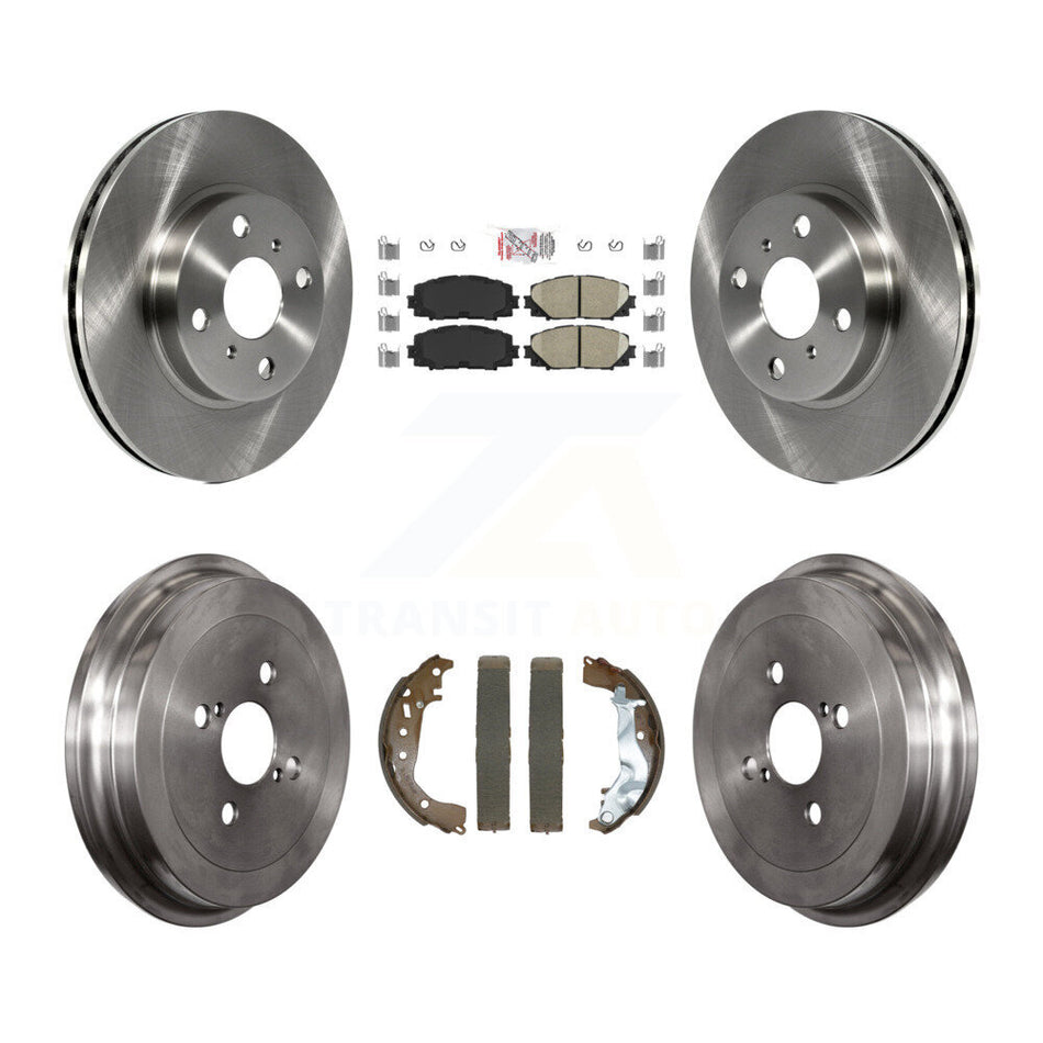 Front Rear Disc Brake Rotors Ceramic Pads And Drum Kit For Toyota Yaris K8A-107493