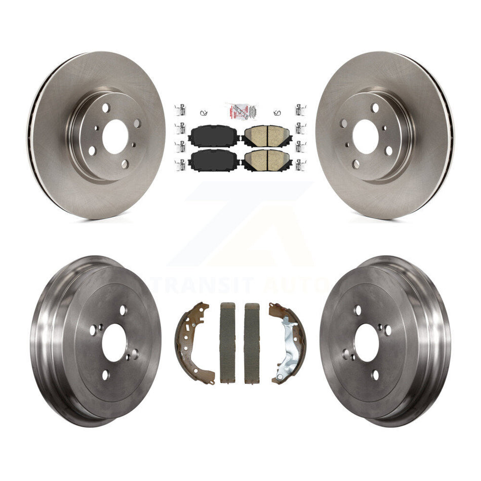 Front Rear Brake Rotor Ceramic Pad & Drum Kit For 2015-2018 Toyota Yaris Disc rear brakes K8A-107495