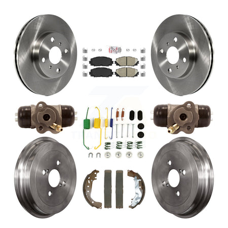 Front Rear Disc Brake Rotors Ceramic Pads And Drum Kit (9Pc) For Toyota Yaris K8A-107498