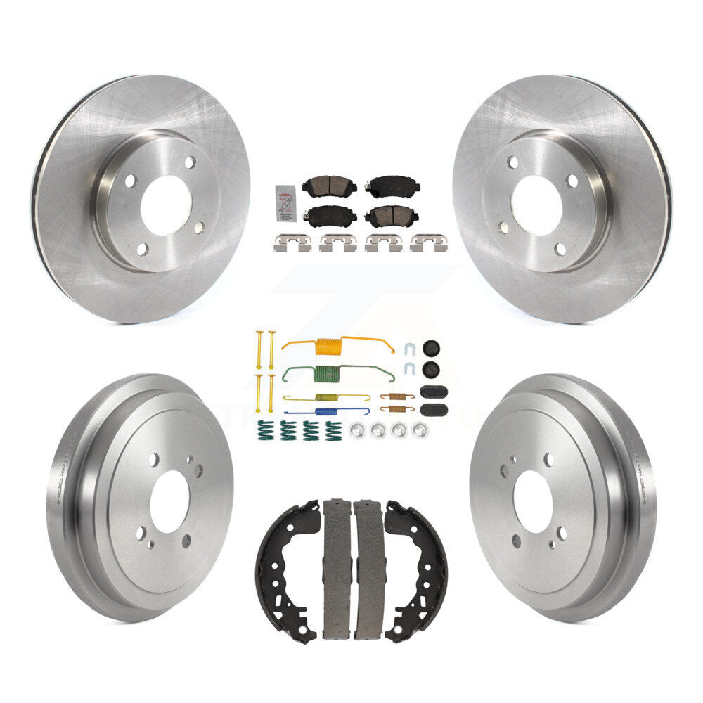 Front Rear Disc Brake Rotors Ceramic Pads And Drum Kit (7Pc) For Nissan Kicks Versa K8A-107529