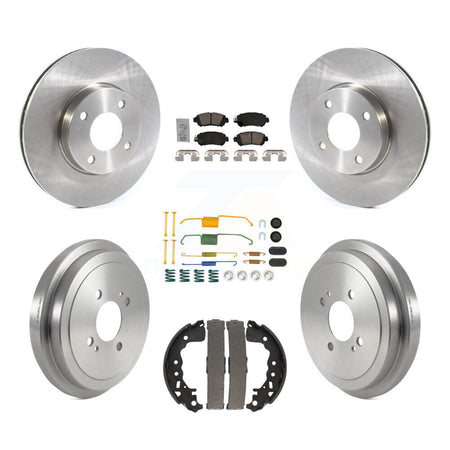 Front Rear Disc Brake Rotors Ceramic Pads And Drum Kit (7Pc) For Nissan Kicks Versa K8A-107529