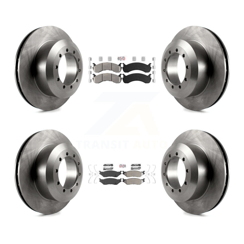 Front Rear Semi-Metallic Pad & Brake Rotors Kit For Ford F-59 Commercial Stripped Chassis K8A-107590
