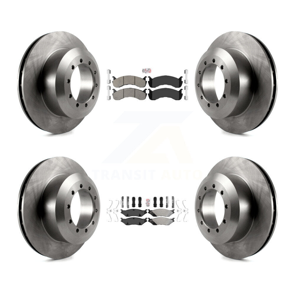 Front Rear Semi-Metallic Pad & Brake Rotors Kit For Ford F-59 Commercial Stripped Chassis K8A-107591