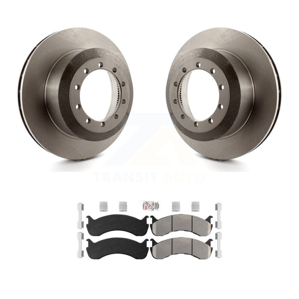 Rear Disc Brake Rotors And Semi-Metallic Pads Kit For Ford F-53 Motorhome Chassis K8A-107676