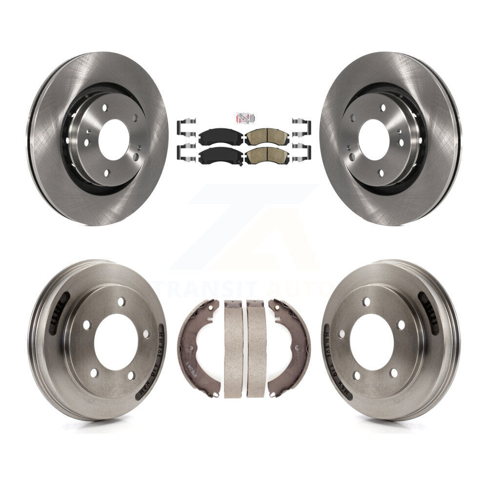 Front Rear Brake Rotors Ceramic Pad Drum Kit For 2009 Mitsubishi Lancer Ralliart To 03 09 K8A-107695
