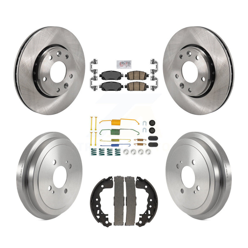 Front Rear Disc Brake Rotors Ceramic Pads And Drum Kit (7Pc) For Nissan Kicks K8A-107696