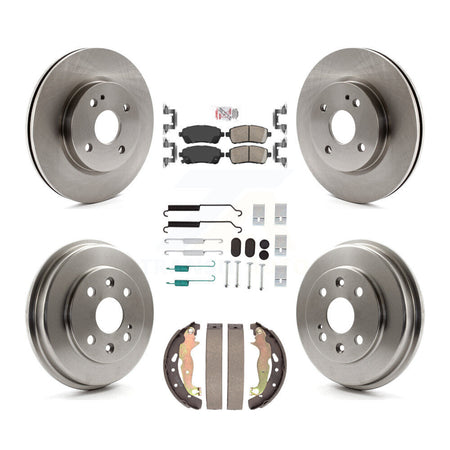 Front Rear Disc Brake Rotors Ceramic Pads And Drum Kit (7Pc) For 2011-2014 Mazda 2 K8A-107698