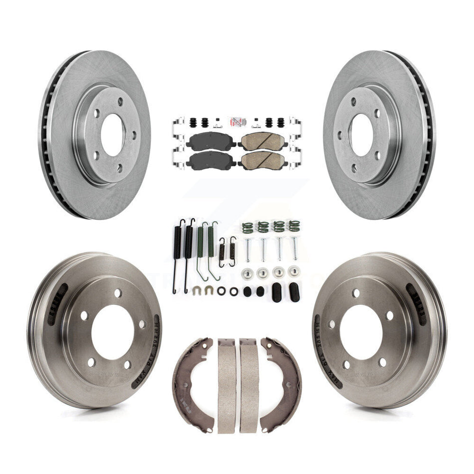 Front Rear Disc Brake Rotors Ceramic Pads And Drum Kit (7Pc) For Mitsubishi Lancer K8A-107702