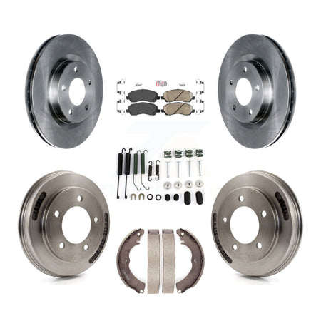 Front Rear Disc Brake Rotor Ceramic Pad And Drum Kit (7Pc) For 2008 Mitsubishi Lancer GTS K8A-107705